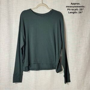 FLX Travel Leisure Long Sleeve Top Dark Forest Green Thumbhole Athleisure XL